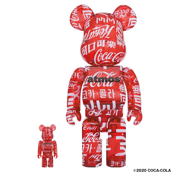  BE@RBRICK atmos × Coca-Cola CLEAR RED 100％ & 400％