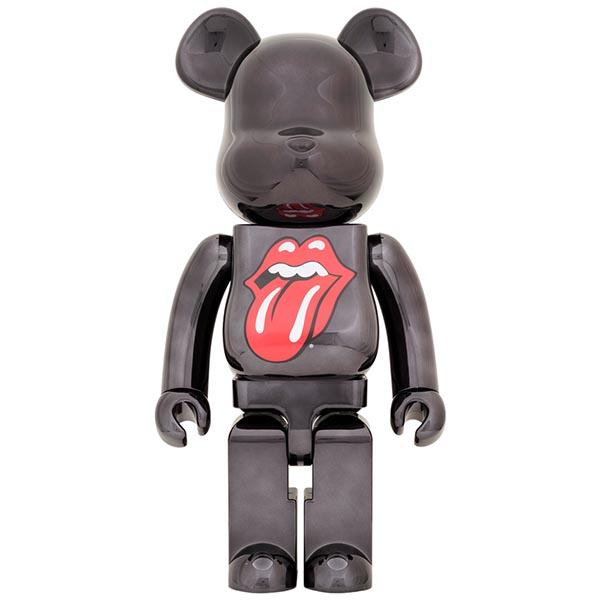BE@RBRICK The Rolling Stones Lips & Tongue BLACK CHROME Ver.1000％