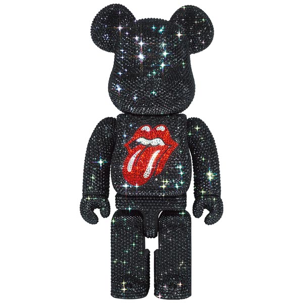 CRYSTAL DECORATE BE@RBRICK The Rolling Stones Tongue Logo 400％