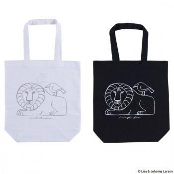 SIMPLE TOTE BAG "LION with BIRD"
