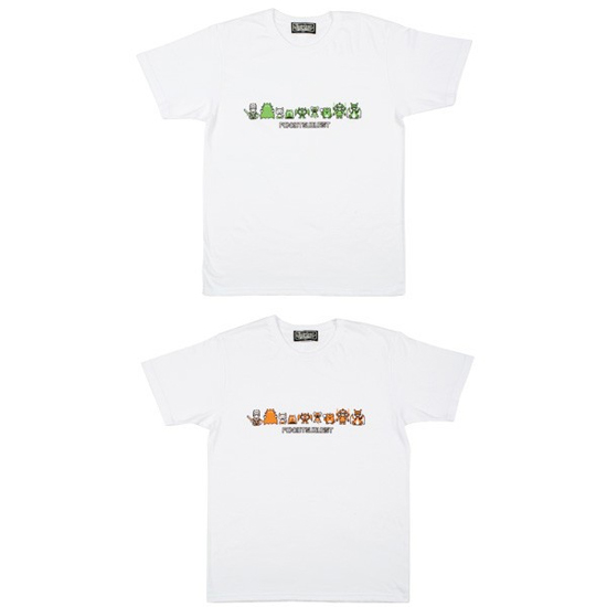 ポンコツクエスト Tシャツ A (8ビット風) グリーン/オレンジ