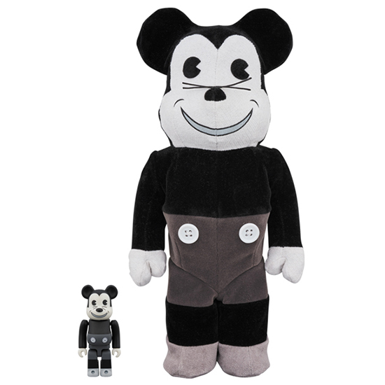 BE@RBRICK MICKEY MOUSE (VINTAGE B&W Ver.) 100％&400％