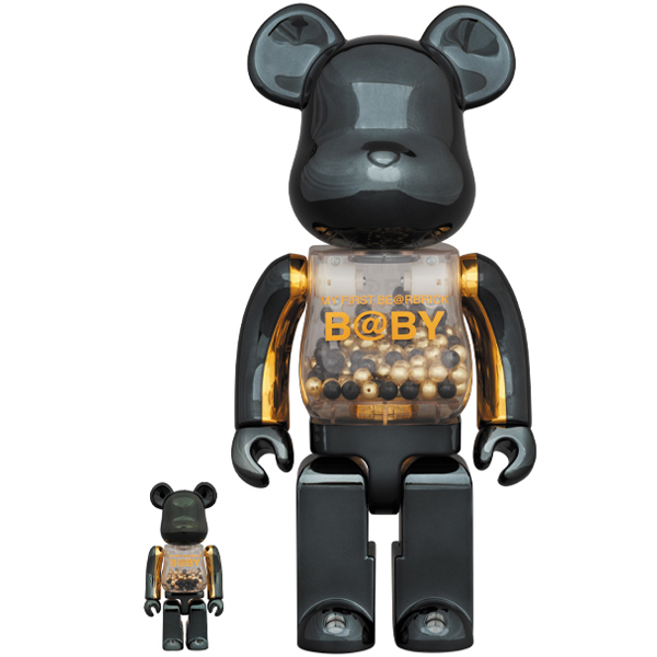  MY FIRST BE@RBRICK B@BY innersect BLACK & GOLD Ver.100％ & 400％