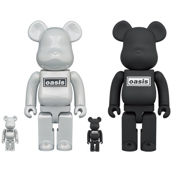 BE@RBRICK OASIS 100％ & 400％ WHITE CHIROME/BLACK RUBBER COATING