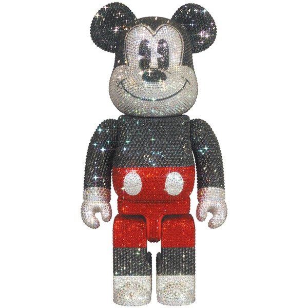 CRYSTAL DECORATE MICKEY MOUSE BE@RBRICK 400％ R&W Ver.