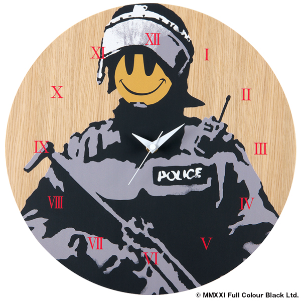 WALL CLOCK "Riot Cop" made by KARIMOKU