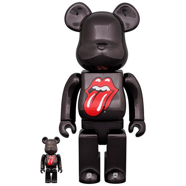 BE＠RBRICK The Rolling Stones Lips & Tongue BLACK CHROME Ver.  　100％ & 400％
