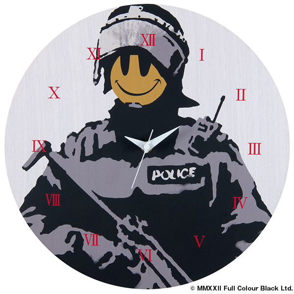 WALL CLOCK "Riot Cop 02" made by KARIMOKU