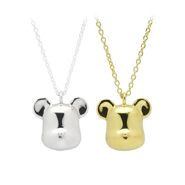 BE@RBRICK FACE NECKLACE COLOR:SILVER / GOLD