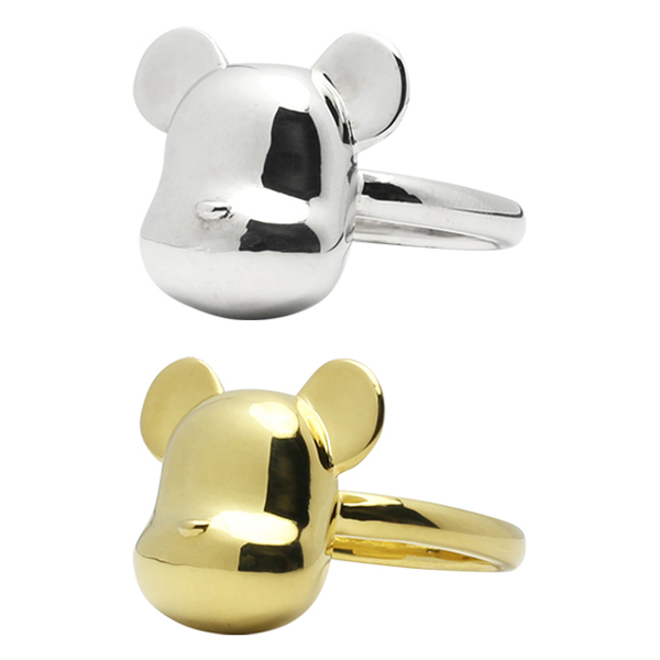 BE@RBRICK FACE RING M COLOR:SILVER / GOLD