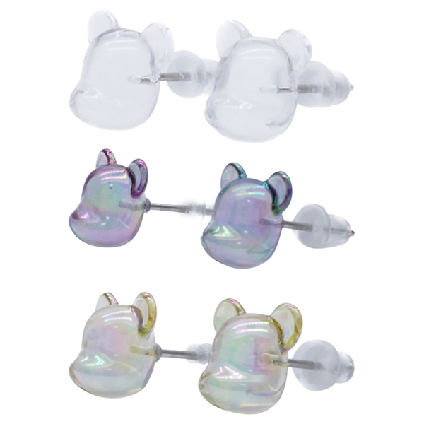 BE@RBRICK EARRINGS COLOR:CLEAR / PURPLE CLEAR CHROME / YELLOW CLEAR CHROME